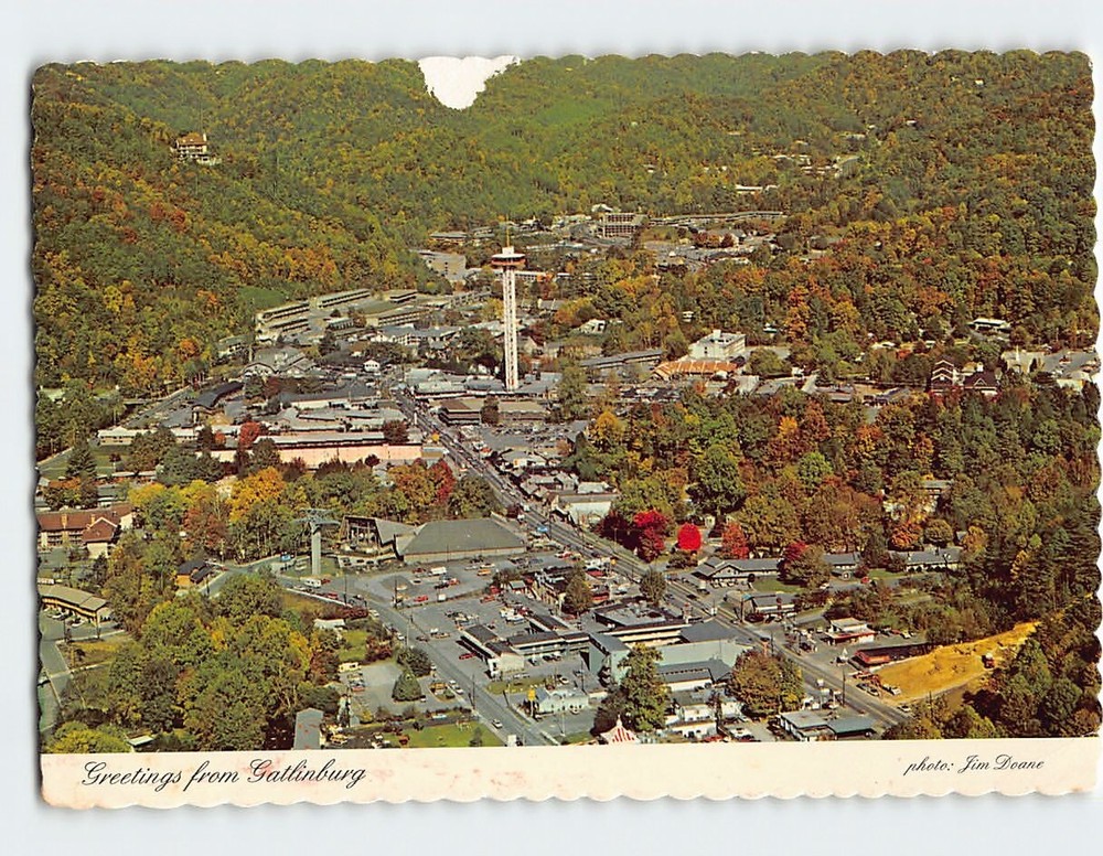 Postcard Aerial View Gatlinburg Tennessee USA