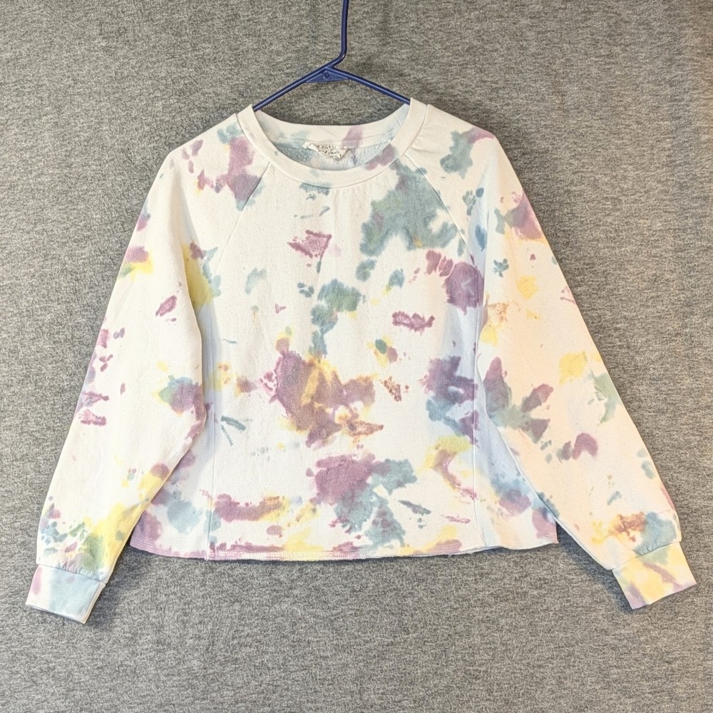 Gypsy & Jade Splatter Tie Dye Crewneck Pullover Long Sleeve Sweatshirt Size L