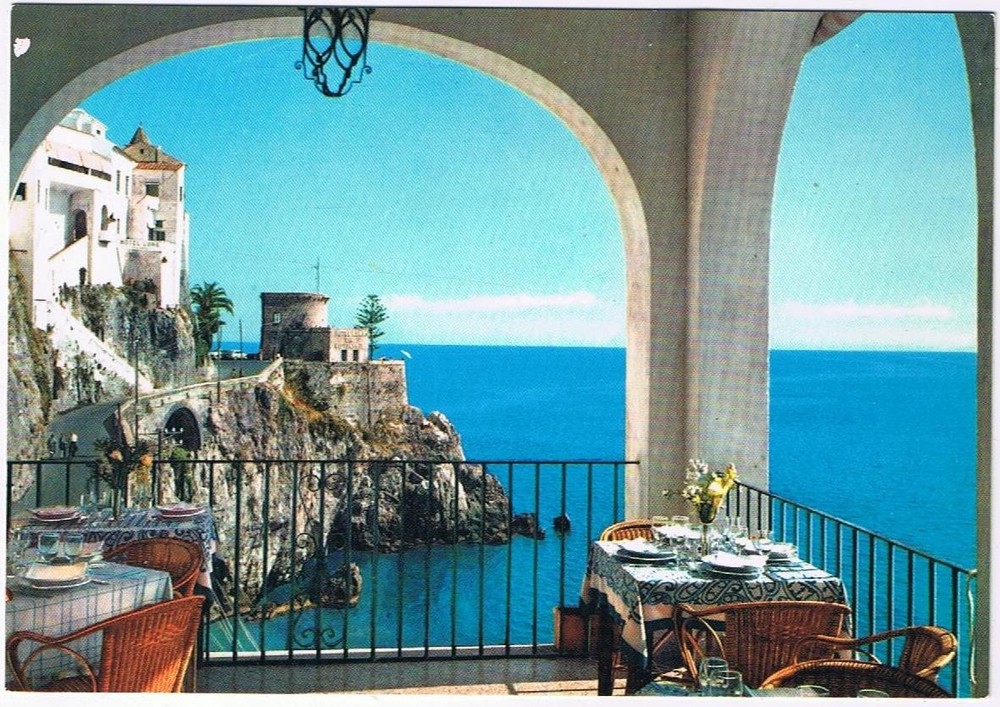 Italy Postcard Amalfi Panorama From Balcony Of Hotel Riviera