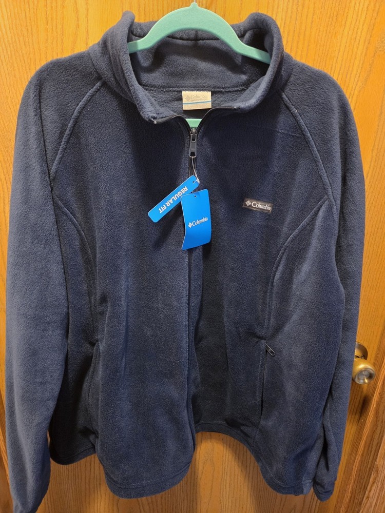 New COLUMBIA Benton Springs Women's Blue Fleece Full Zip Jacket. Size 3X. NWT