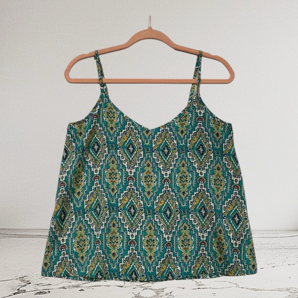 Hollister Sleeveless Printed Cami Top Women’s Size Small Boho Y2K