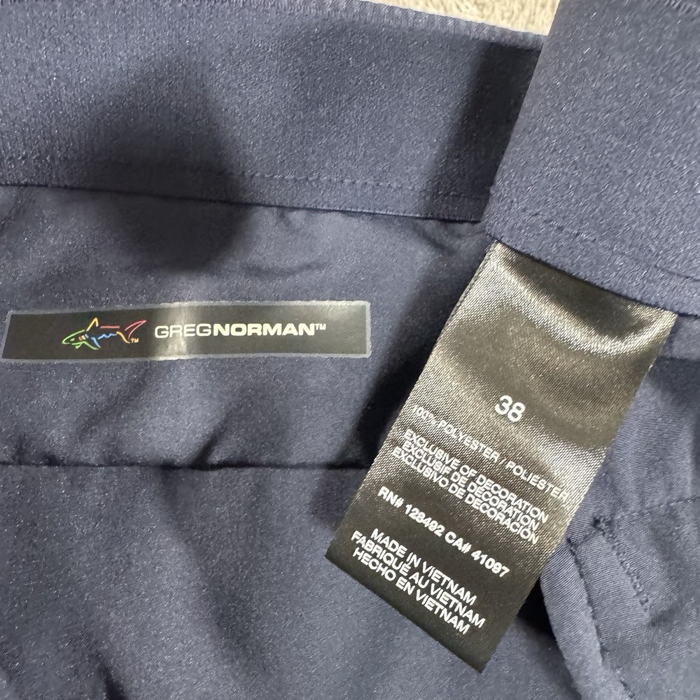 Greg Norman Shorts Mens 38 Blue Striped Seersucker Chino