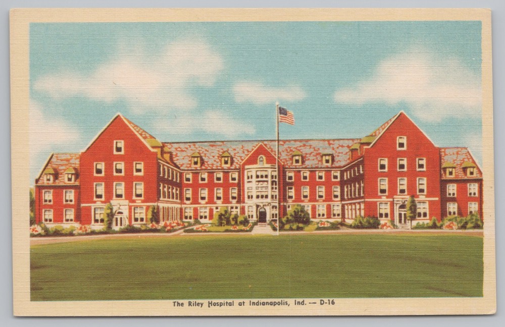 Indianapolis Indiana~Riley Hospital~Linen Vintage Postcard