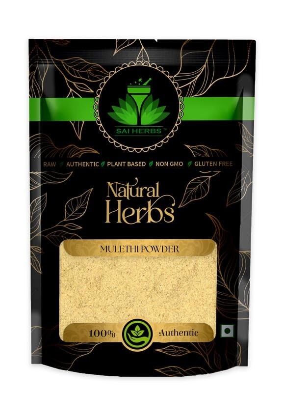 SAI HERBS Mulethi Powder - Licorice - Glycyrrhiza - Yashtimadhu - Jeshthamadha