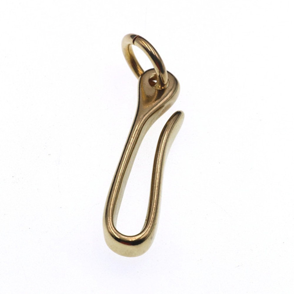 6cm Retro Solid Brass Keychain Hook for Belts Wallets or Keys