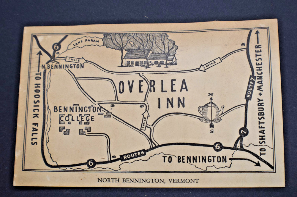 Overlea Inn, North Bennington , Vt Postcard