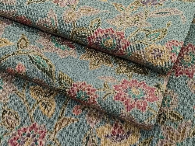 Heiwaya Kimono Fine Pattern Chintz Flower Silk Unused Elegant Traditional