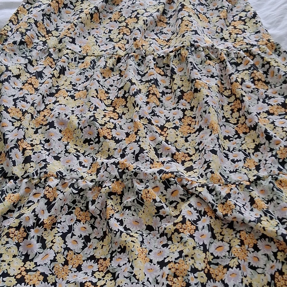 Social Stand by Sanctuary Floral Chiffon Maxi Skirt XXL Black Yellow White