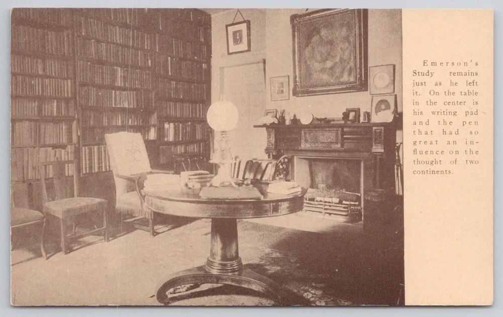 Ralph Waldo Emerson's Study Concord MA Postcard Mrs. G. N. Tanner