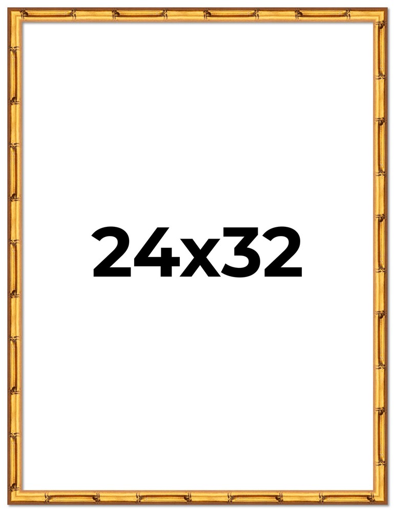24x32 Frame Gold Bamboo Picture Frame - Complete Modern Photo Frame Includes UV