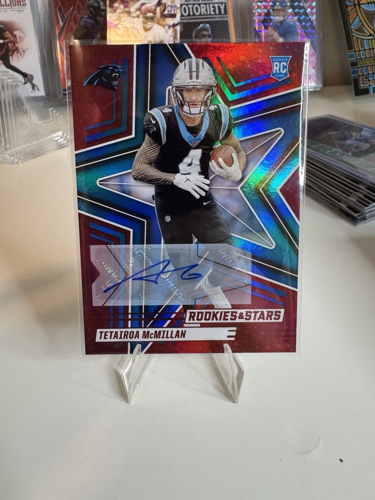 2025 Panini Rookies & Stars Tetairoa McMillan Rookie Red Stars Auto RC #183