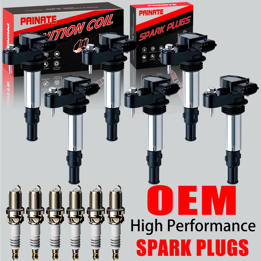 6X OEM Brand Ignition Coil & Iridium Spark Plug For Cadillac CTS GMC Buick UF375