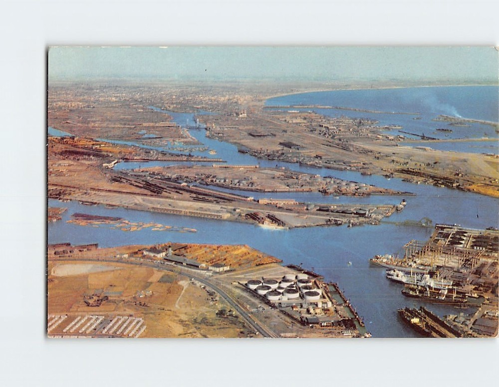Postcard Los Angeles Long Beach Harbor California USA