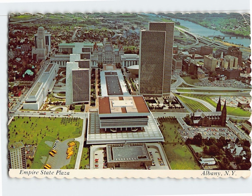 Postcard Aerial View Empire State Plaza Albany NY USA