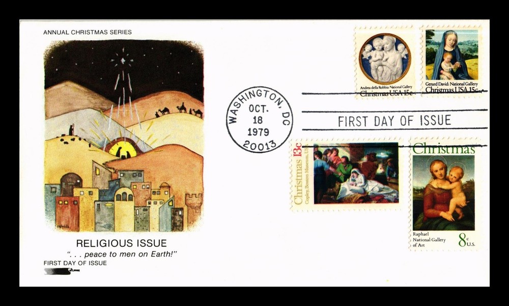 Dr Jim Stamps 1979 Christmas First Day Issue Combo Softones Cachet Cover