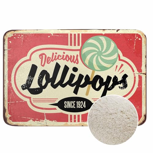 Durable Flannel Candy Store Sign Bath Rugs for Bathroom Clearance Sale