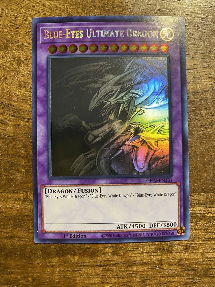 Yu-Gi-Oh Blue-Eyes Ultimate Dragon 1st Edition Ghost Rare VLP GFP2-EN181