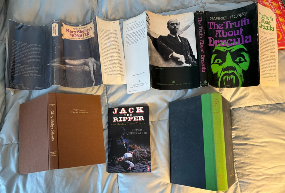 3 books - Jack the Ripper - Frankenstein - Dracula - all reference material VG