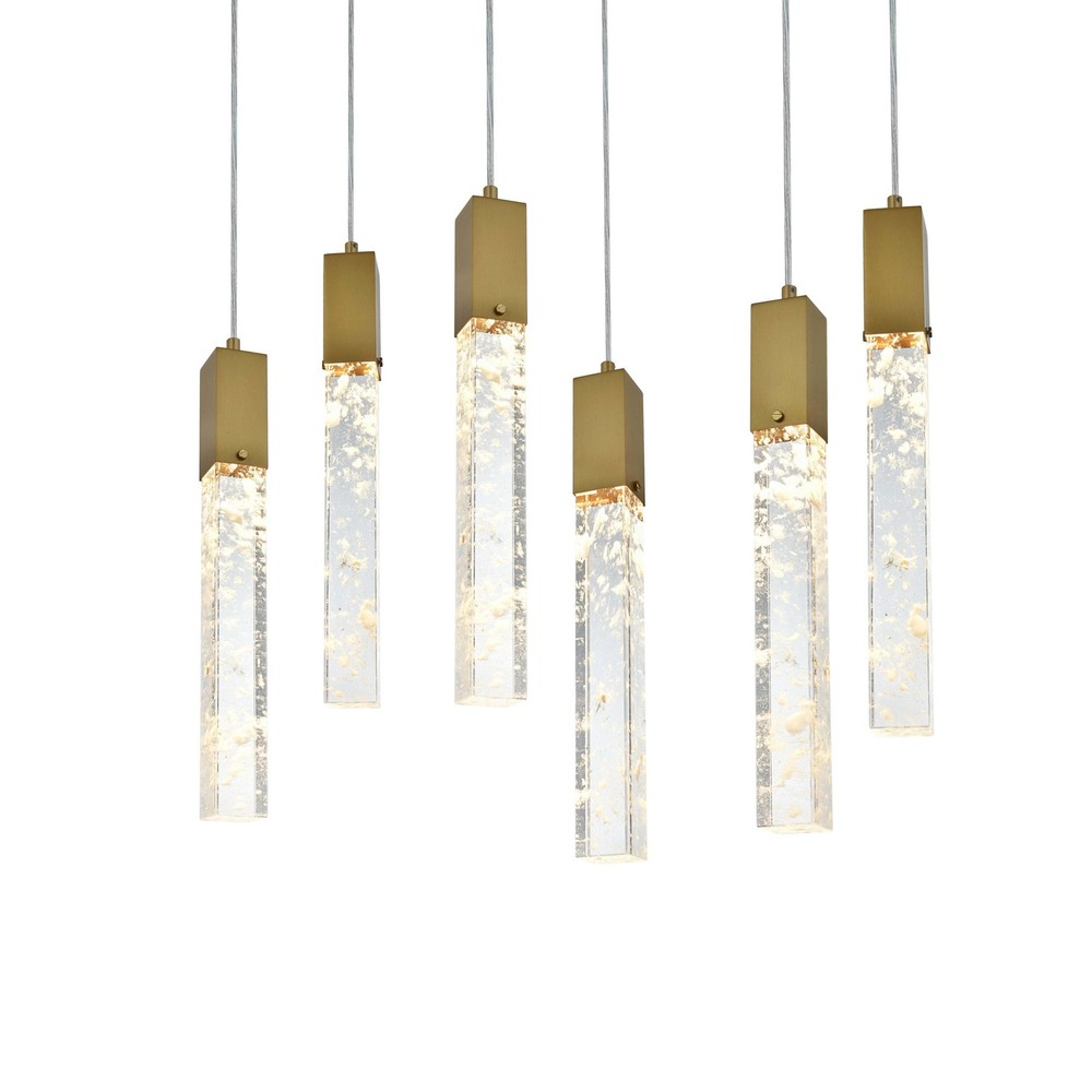 Elegant Gold Aurora 32-Inch Crystal Linear Pendant Light Fixture
