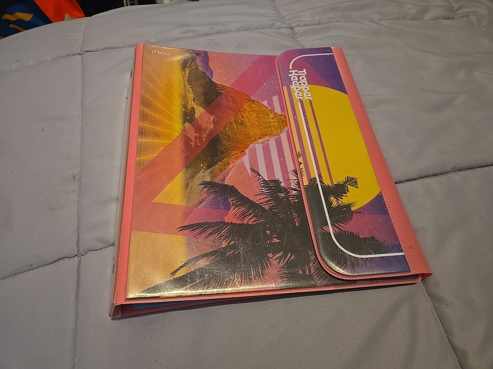 Vintage Trapper Keeper Retro Sunset Binder 3-Ring Pocket Clip Board  2 Folders