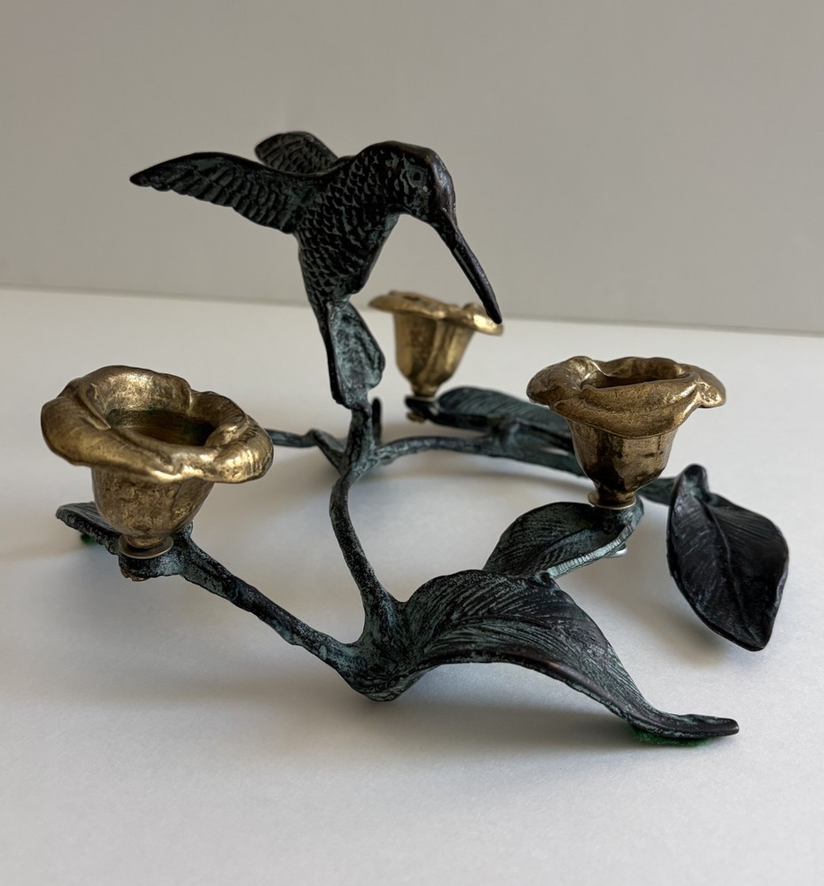 Vintage Gatco Solid Brass Hummingbird Flower 3/4