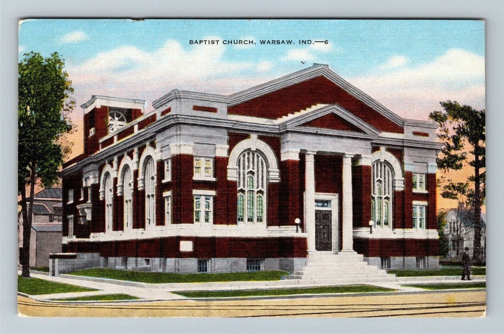 Warsaw IN-Indiana, Baptist Church, Vintage Postcard