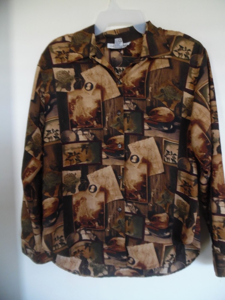 Women's Casual Long Sleeve Printed Top Size 8 - Gallery Style