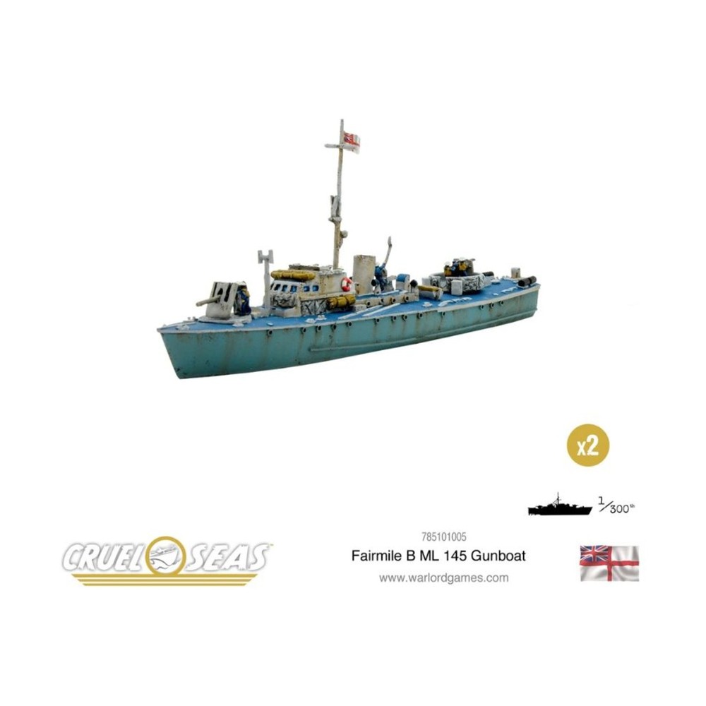 Warlord WWII Mini 1:300 Fairmile B ML 145 Gunboat Pack New