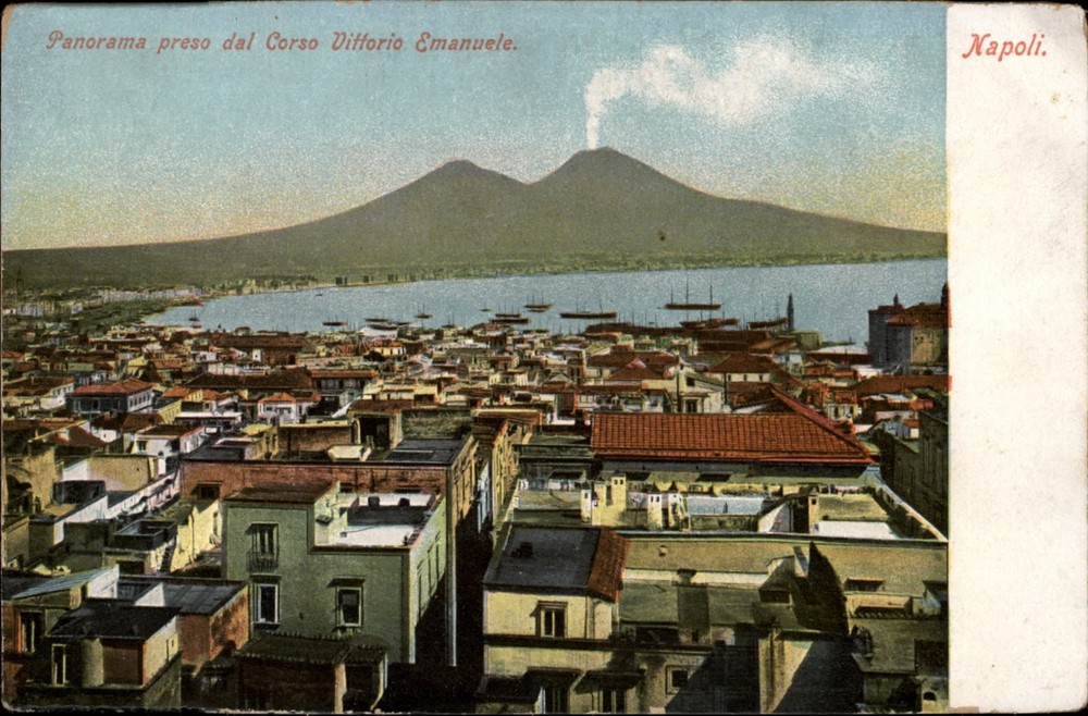 Mount Vesuvius Naples Campania Italy vintage postcard u882