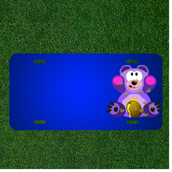 Custom Personalized License Plate with Teddy Bear Name Add-Ons Knuffig Style