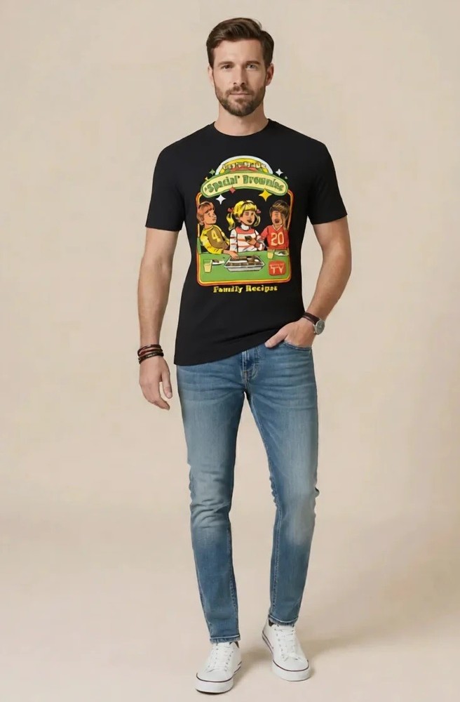 Steven Rhodes Let's Make Special Brownies Graphic Cotton Black Men's T-Shirt XL