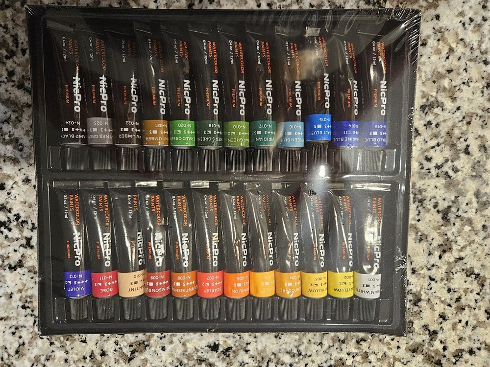 Nicpro Watercolor Paint Set for Adults, Beginner & Artists, 24 Tubes