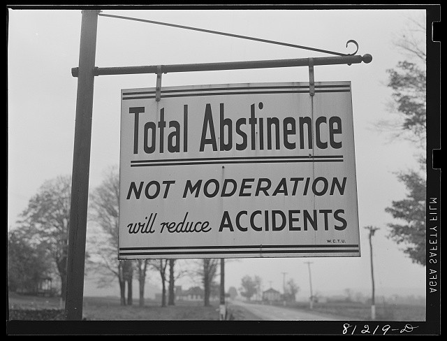 Photo:Cortland New York 1941 Total Abstinence Not Moderation Accident Sign