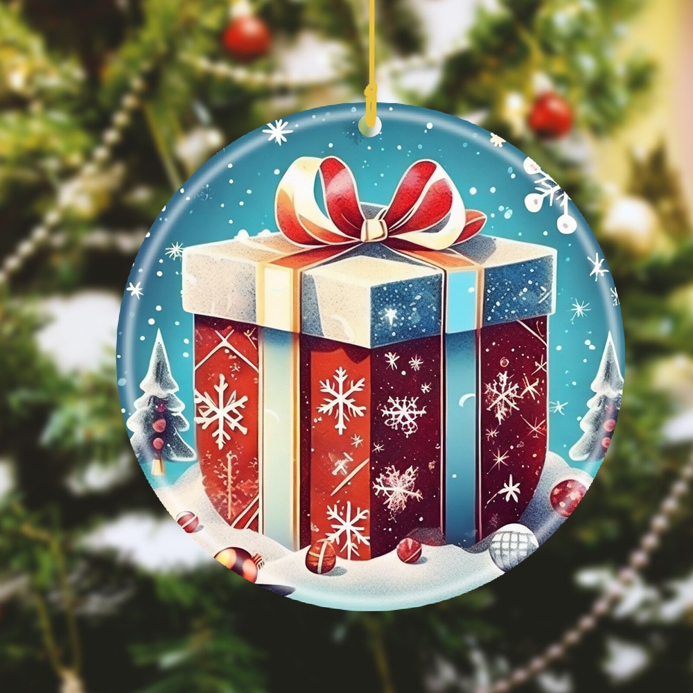 Custom text Name Personalized Image Ceramic Seasonal Ornament Christmas accents