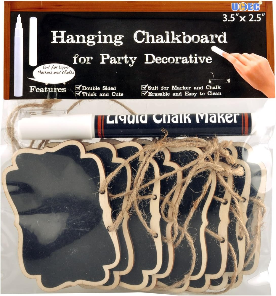 Mini Erasable Chalkboards,Double Sided Blackboard with Hanging String,Suit for M