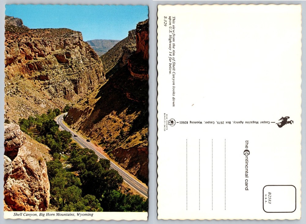 Shell Canyon Big Horn Mountains Wyoming US Highway 14 Postcard