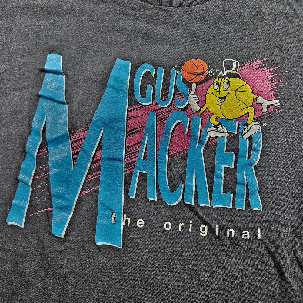 Vintage Gus Macker Shirt Mens Large Black Basketball Graphic Salem Tee 90s