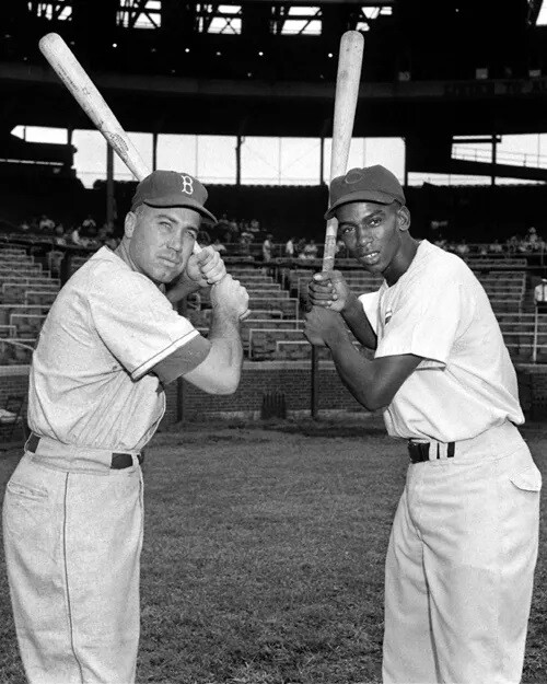 Chicago Cubs Ernie Banks & Brooklyn Dodgers Duke Snider  8x10 PHOTO PRINT