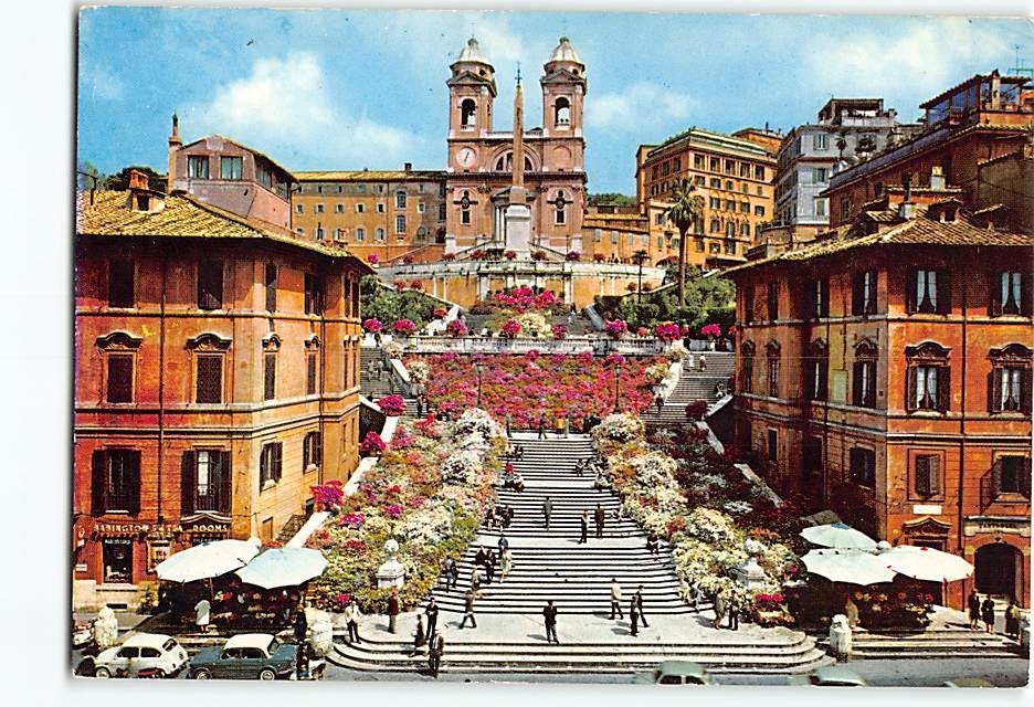 Postcard Piazza di Spagna Rome Italy