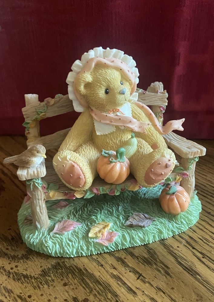 Cherished Teddies CATHY - Autumn -Pumpkins Refurbished