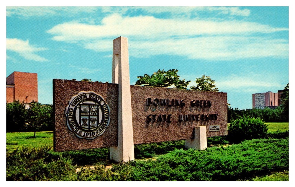 Bowling Green OH Ohio Bowling Green University Entrance Sign Chrome Postcard