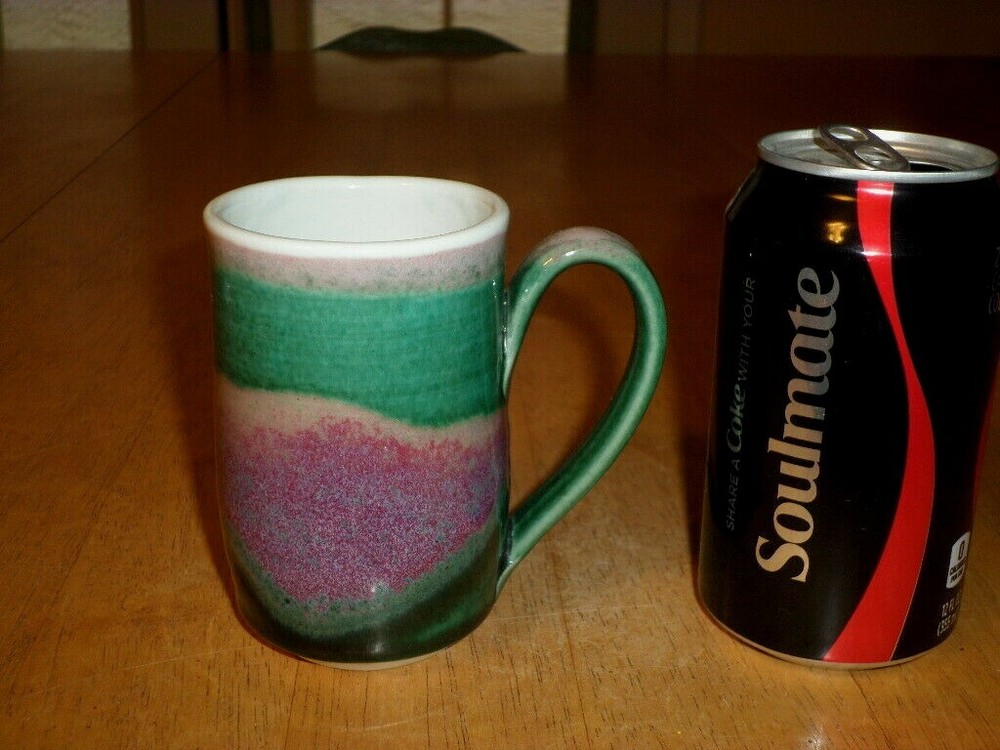 Abstract Handmade Ceramic Vintage Coffee Mug Hand Painted Design-image