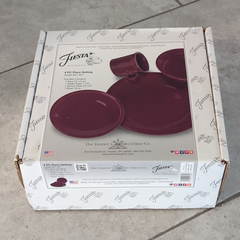 Empty Box Only Fiesta Claret 4-Piece Place Setting Box