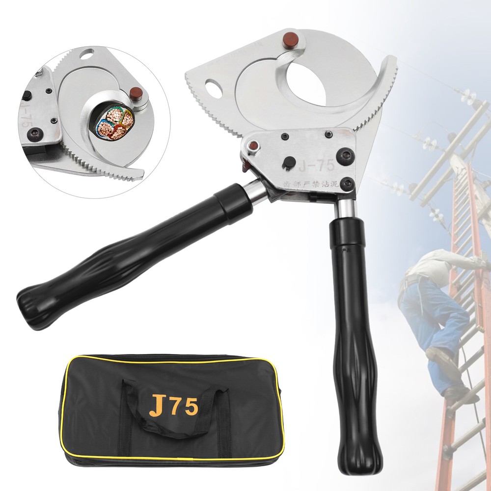 J75 Ratchet Cable Cutter Aluminum Copper Cable Ratcheting Wire Cutting Tool