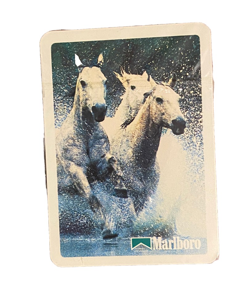 Vintage Marlboro Playing Cards White Wild Horses Cigarette Poker 1989 Sealed