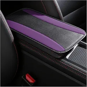 Universal PU Leather Car Center Console Cover, Stylish Armrest P Color: Purple