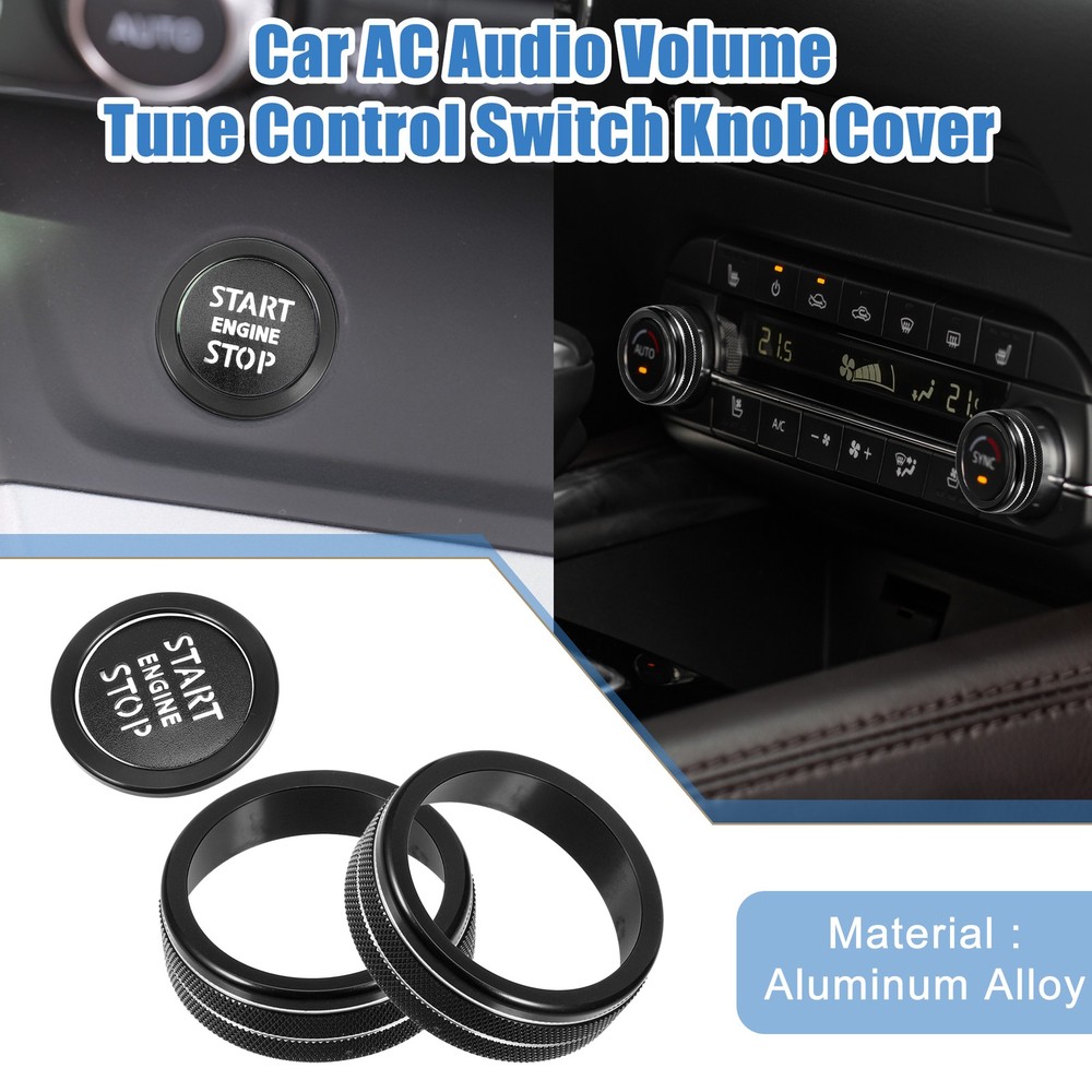 Nissan AC Engine Start Stop Push Button Switch Cover Black 3-Pack  -image