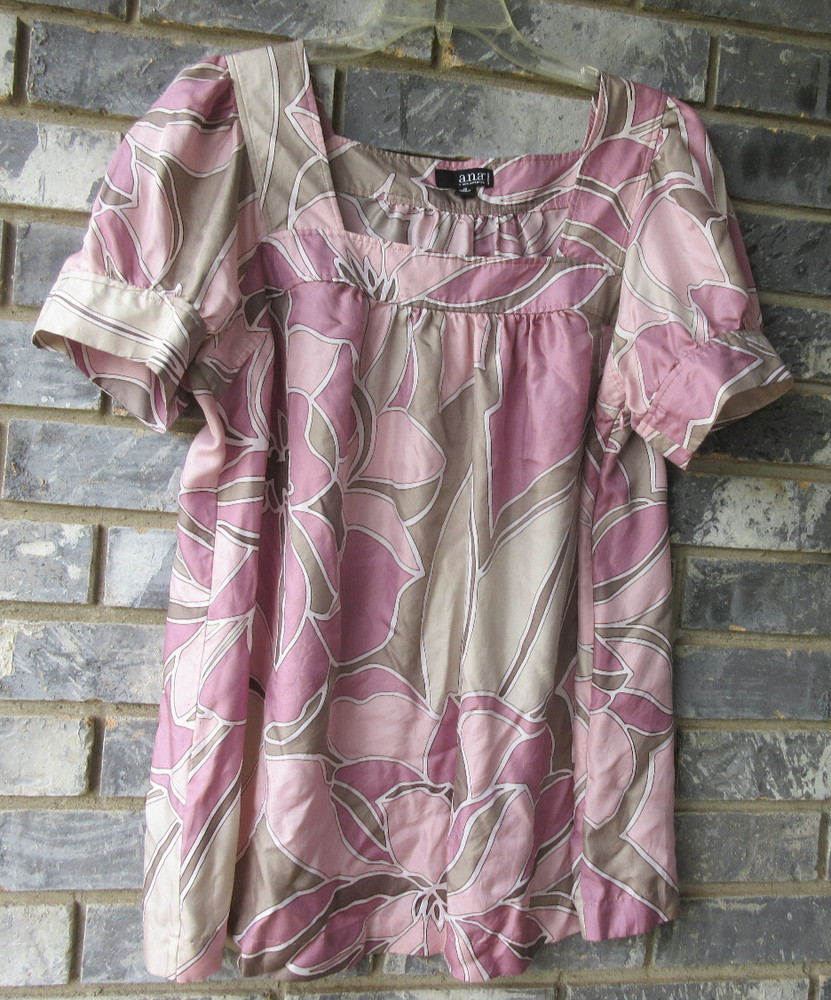 Size 18 Ana 100% Silk Summer Blouse Top zipper on side Easy Care