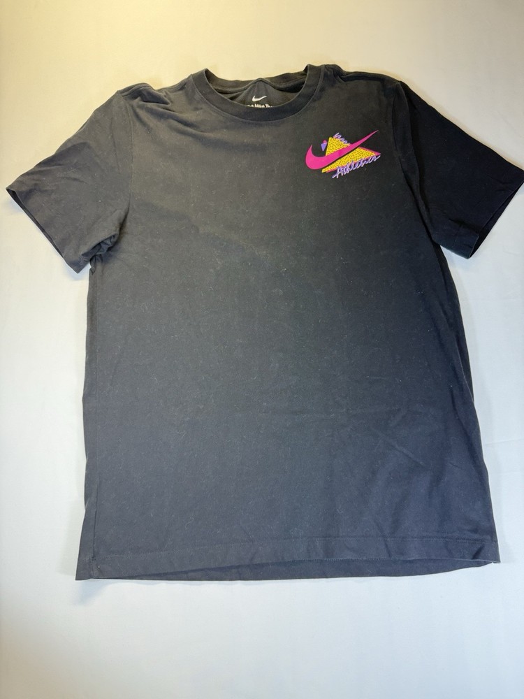 Nike Athletics Graphic T-Shirt  Black Dri Fit Double Sided Cotton Men’s Medium