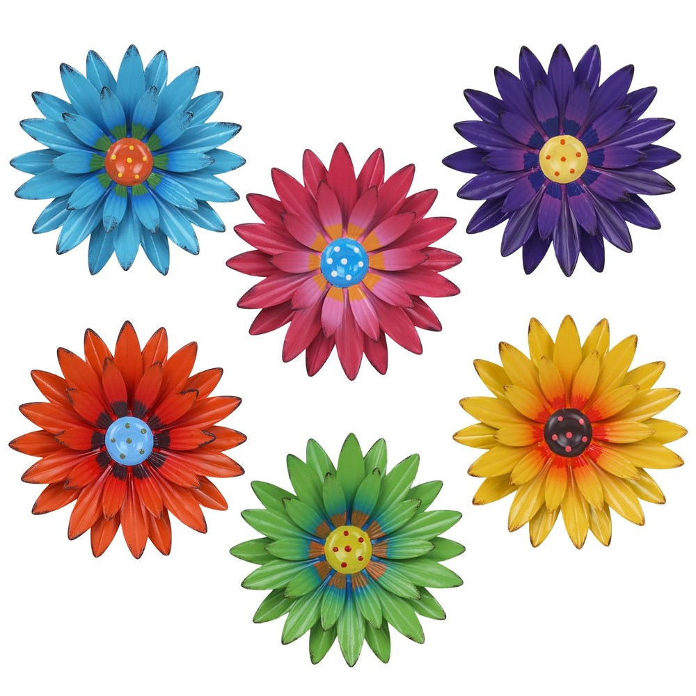 hogardeck Metal Flower Wall Decor - 6 PCS 8